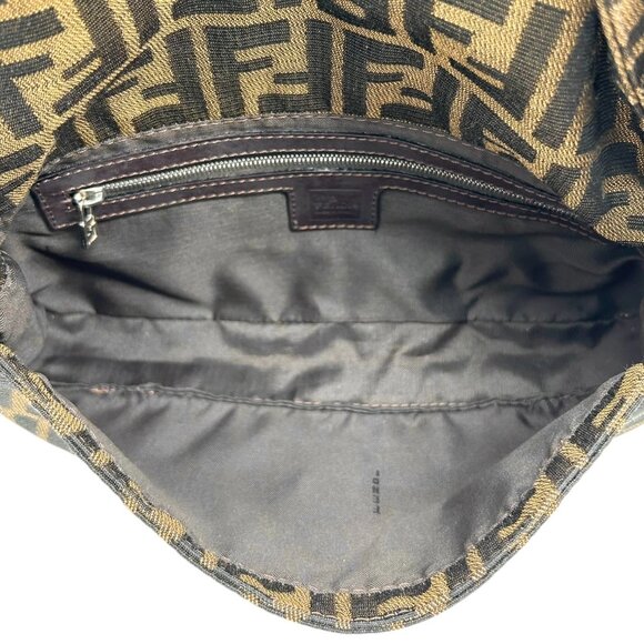 FENDI Vintage Zucca Mamma Baguette Shoulder Bag FF Logo Monogram Brown [105690] - Picture 12 of 13